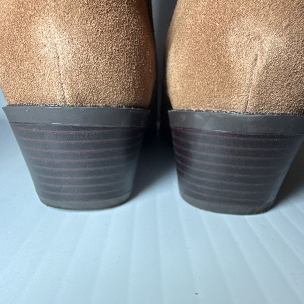 Vionic Roseland Brown Suede Ankle Bootie Round Toe Zip Elastic Gore Women's 7 M - Picture 10 of 10
